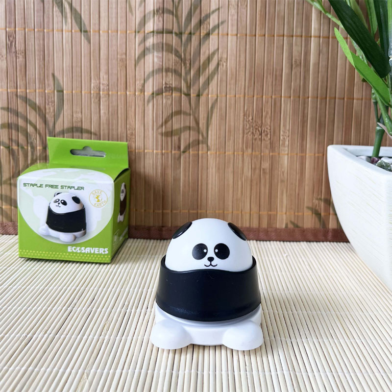 Agrafeuse Sans Agrafe Ecosavers - Design Panda, Jusqu'à 6 Feuilles, Pas De Piles Ni Agrafes à Recharger