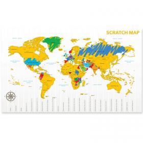 Carte du monde à gratter basique