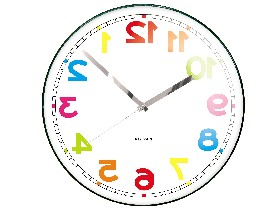 Horloge inverse en couleurs