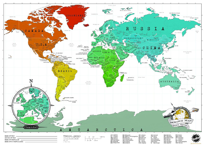 Cartes du Monde à Gratter