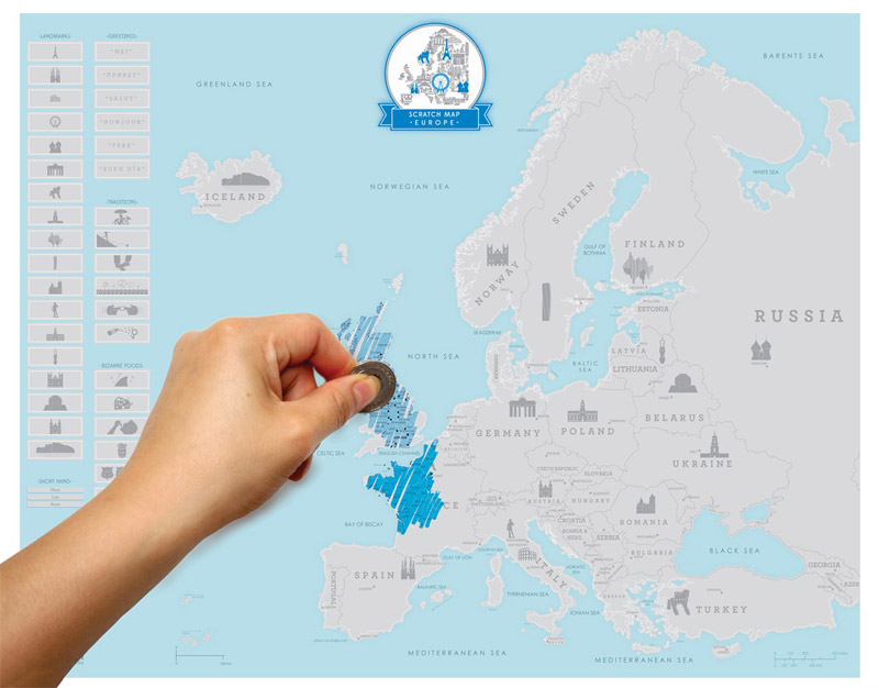 Carte du monde à gratter, Science & nature