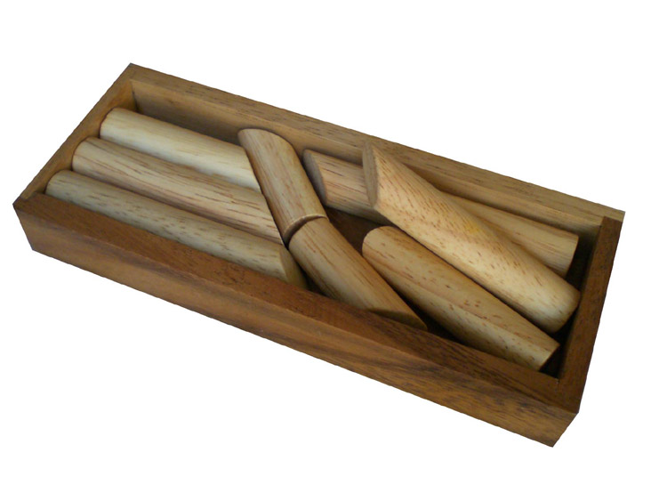 Casse-tête en bois boite à bâtons 8 pièces dans un coffret