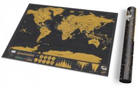Carte du monde à gratter - Version Luxe