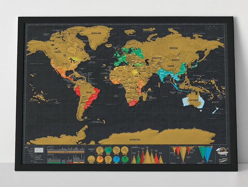 Carte Du Monde à Gratter Version Luxe