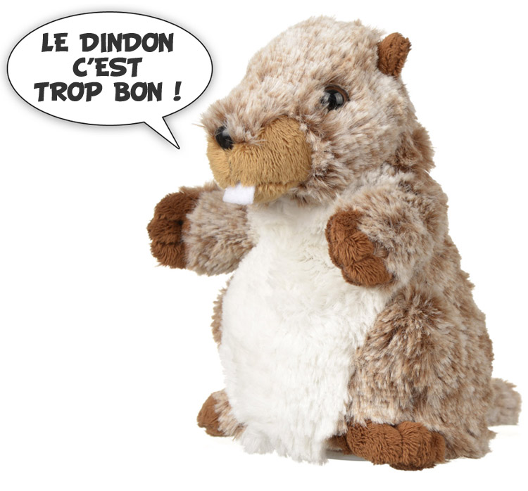 ANIMA peluche marmotte siffleuse ou qui yodel (chant tyrolien)